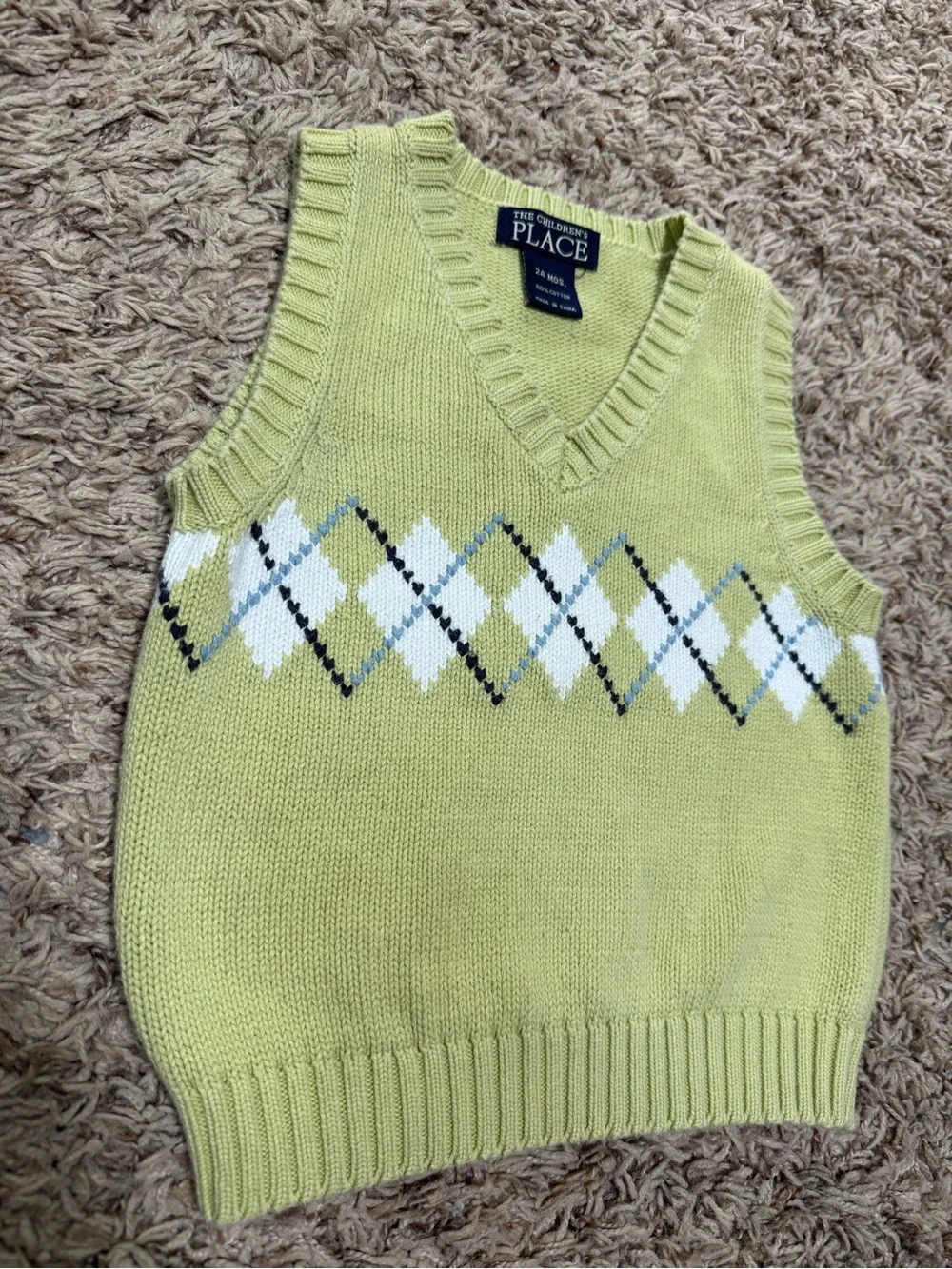 The Children's Place Lime Green Knit Baby Sweater (24m)